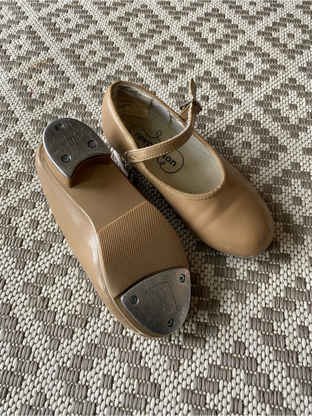 Revolution Tan Mary Jane Tap Shoes with Ankle Strap